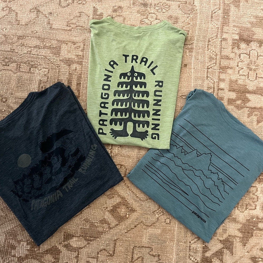3 Patagonia Trail Running Capilene T-Shirts